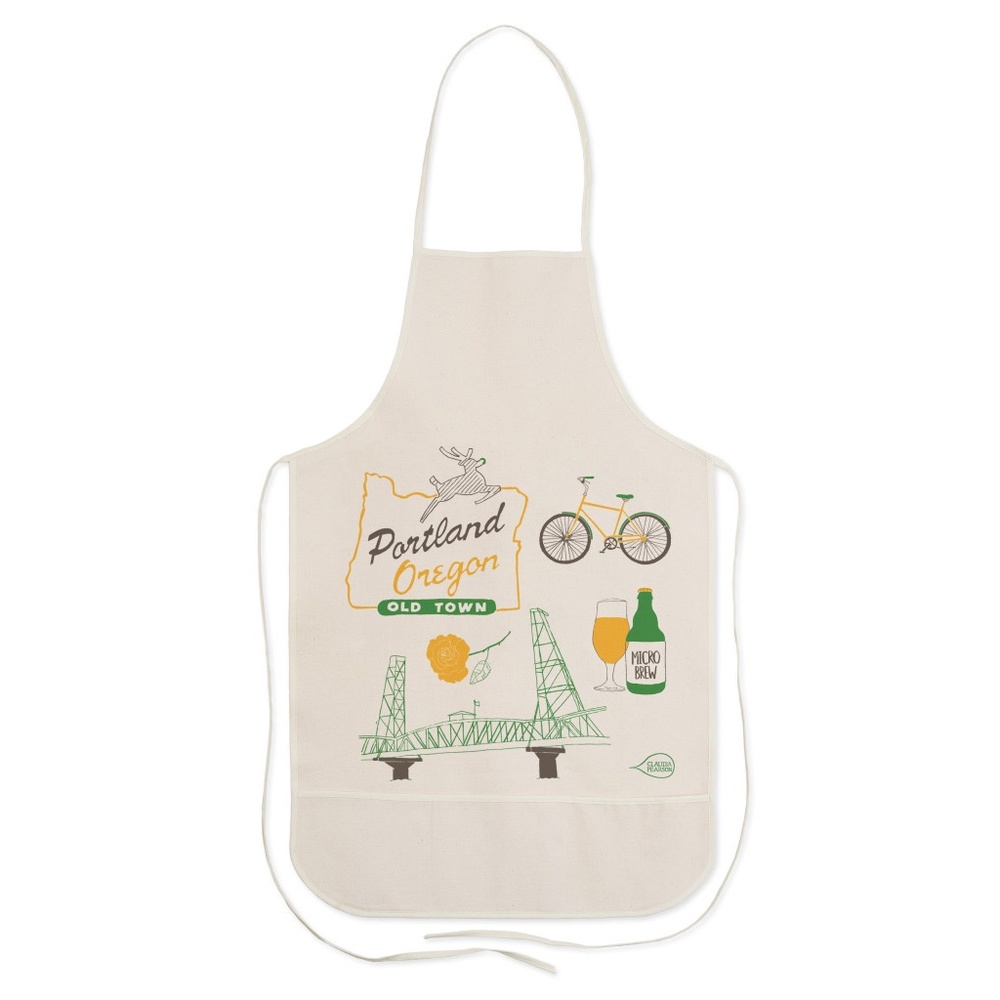 Claudia Pearson | 100% Cotton Portland, Oregon Canvas Apron | NEW!